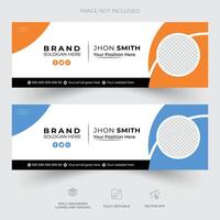 Professional Email Signature Template Modern and Minimal Corporate email signature Layout vector