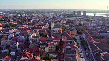 Aerial View of Novi Sad With Bridge in Background video
