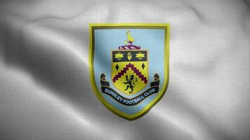 Burnley fc Inglaterra blanco logo bandera lazo antecedentes 4k video