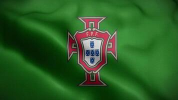 fpf seleccao Portugal Fußball Mannschaft Grün Logo Flagge Schleife Hintergrund 4k video