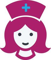 Nurse face with cap icon illustration. vector