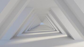 3d graphics animated tunnel of gray triangles. Looped with Transparency video