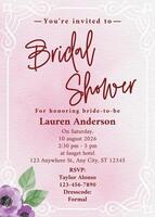 Bridal Shower Greeting Card Invitation template