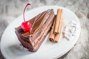 chocolate cake closeup photo