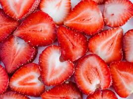 Sliced Strawberries closeup photo