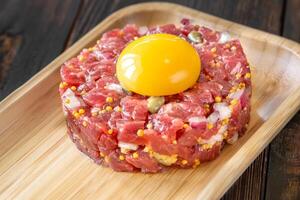 Beef steak tartare photo