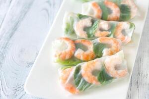 Shrimp rice paper rolls photo