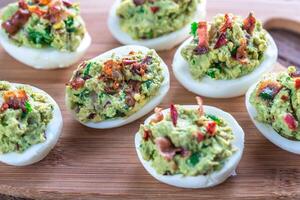 Bacon guacamole deviled eggs photo