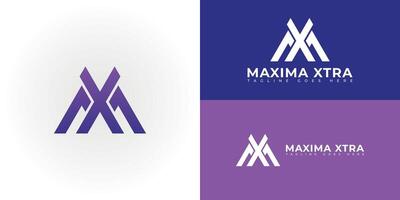 resumen inicial letra mx o xm logo en degradado azul púrpura colores aislado en múltiple antecedentes colores. el logo es adecuado para negocio y consultante empresa logo íconos a diseño inspiración vector