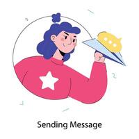 Trendy Sending Message vector