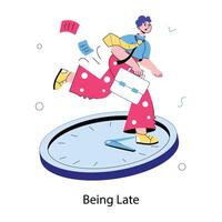Trendy Being Late vector