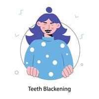 Trendy Teeth Blackening vector