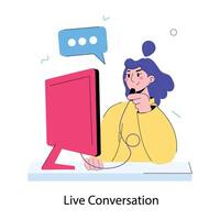 Trendy Live Conversation vector