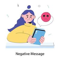 Trendy Negative Message vector