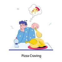 Trendy Pizza Craving vector