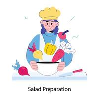 Trendy Salad Preparation vector