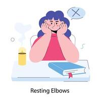 Trendy Resting Elbows vector