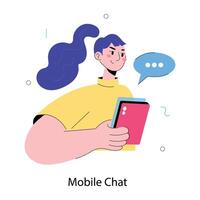 Trendy Mobile Chat vector