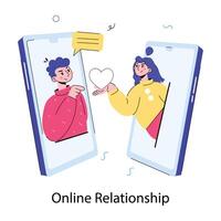 Trendy Online Relationship vector