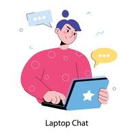 Trendy Laptop Chat vector