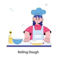 Trendy Rolling Dough vector