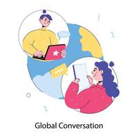 Trendy Global Conversation vector