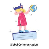 Trendy Global Communication vector