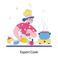 Trendy Expert Cook vector