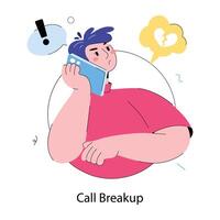 Trendy Call Breakup vector