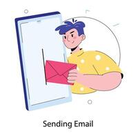 Trendy Sending Email vector