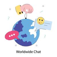 Trendy Worldwide Chat vector