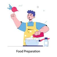 Trendy Food Preparation vector