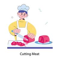 Trendy Cutting Meat vector