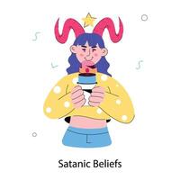 Trendy Satanic Beliefs vector