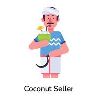 Trendy Coconut Seller vector