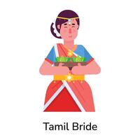 Trendy Tamil Bride vector