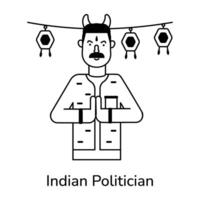 de moda indio político vector