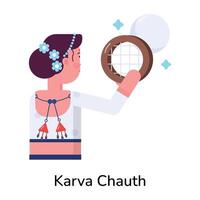 Trendy Karva Chauth vector