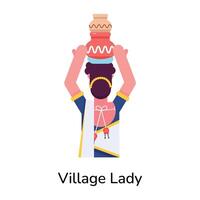 Trendy Village Lady vector