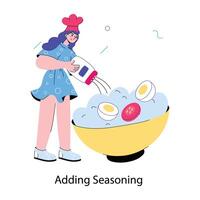 Trendy Adding Seasoning vector
