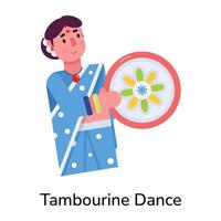 Trendy Tambourine Dance vector