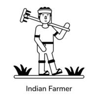 de moda indio granjero vector