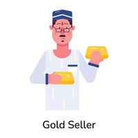 de moda oro vendedor vector