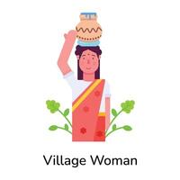 Trendy Village Woman vector