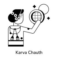 Trendy Karva Chauth vector
