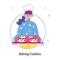 Trendy Baking Cookies vector