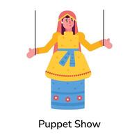 Trendy Puppet Show vector