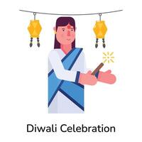 Trendy Diwali Celebration vector