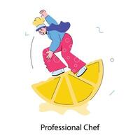 Trendy Professional Chef vector