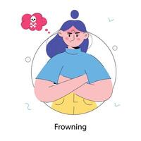Trendy Frowning Concepts vector